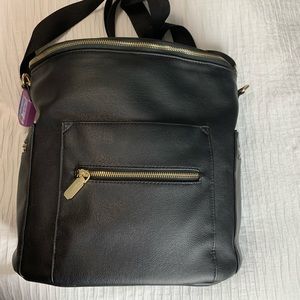 Black Faux Leather Backpack and/or Diaper Bag